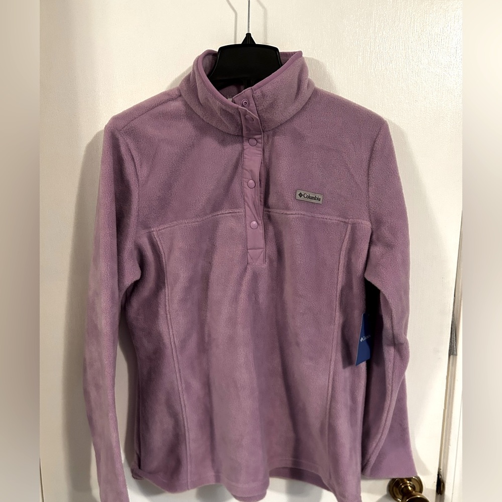 Columbia Benton Springs 1/2 pullover. lavender, fleece. Size L